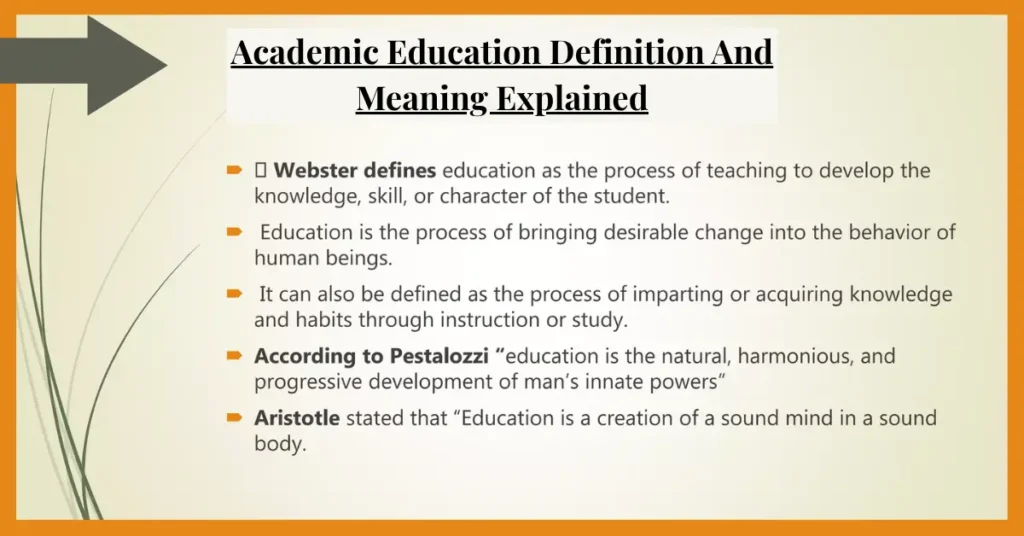 academic education definition and meaning explained